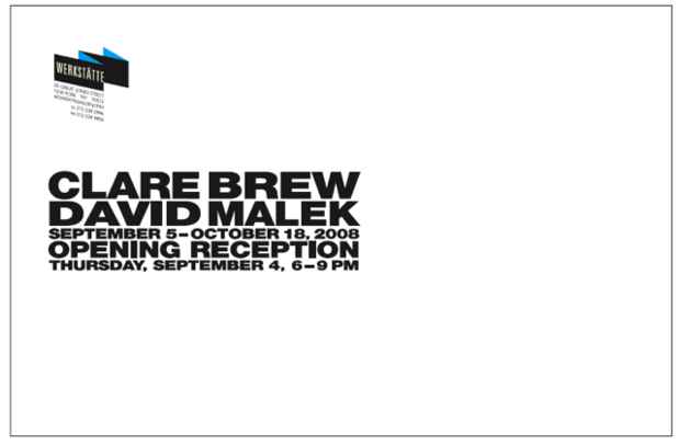 poster for Clare Brew and David Malek Exhibition 
