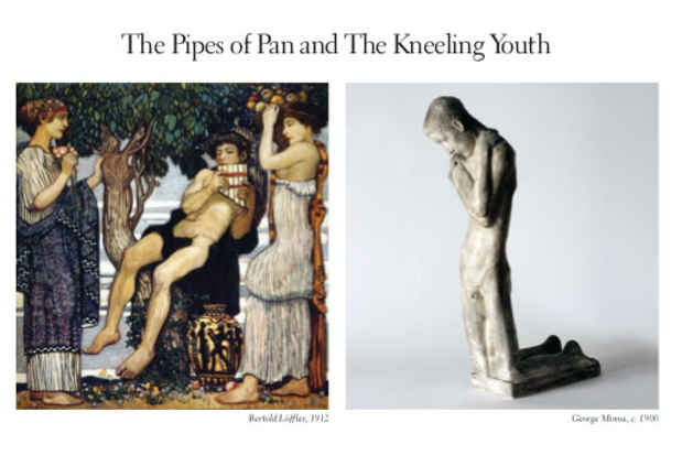 poster for "The Pipes of Pan and The Kneeling Youth" Exhibition