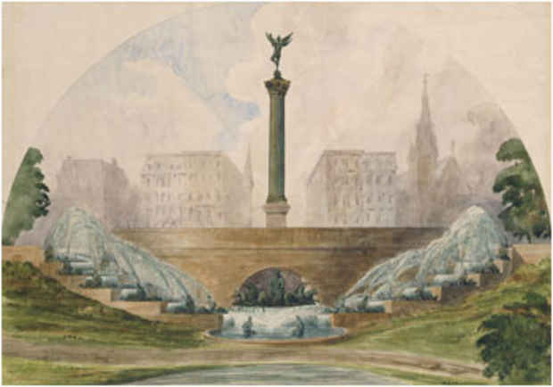poster for Ports of Entry: Richard Morris Hunt’s Architectural Drawings from the École des Beaux-Arts and the Gates of Central Park