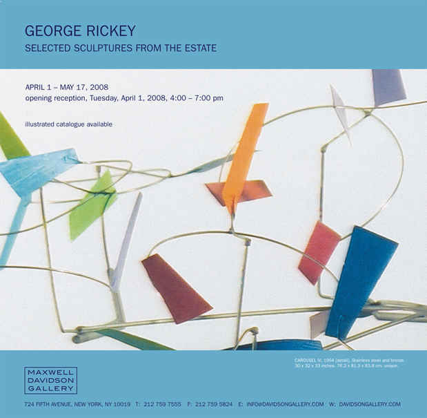 poster for George Rickey "Selected Works from the Estate"