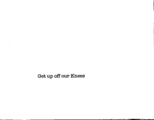 poster for "Get up off our Knees" Exhibition