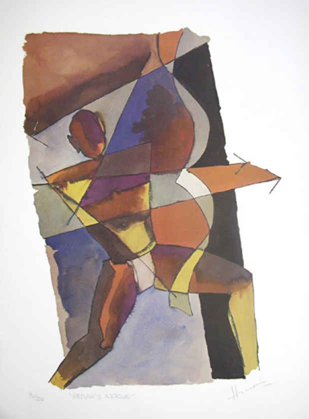 poster for "Signed MF Husain Serigraphs from the Herwitz Collection" Exhibition