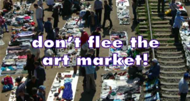 poster for "Don't Flee the Art Market" Exhibition