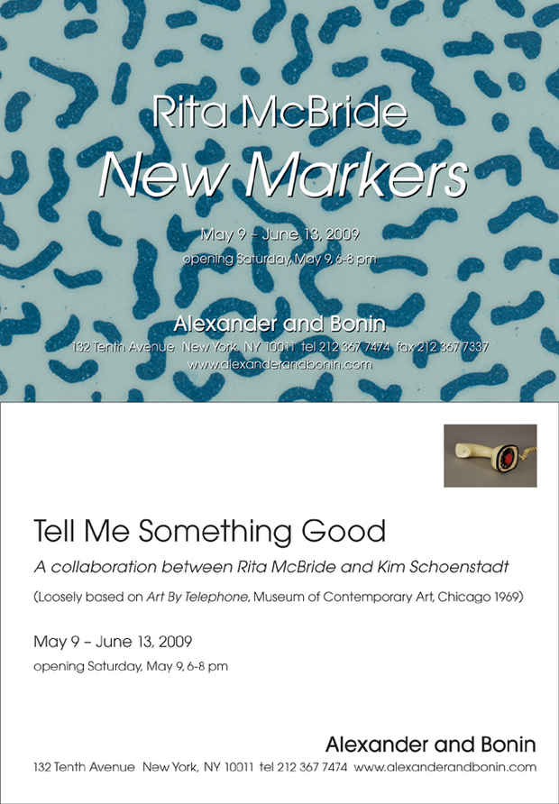 poster for Rita McBride "New Markers"