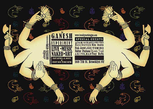 poster for "The Ganesh Experiment Live Music | Naked Art" Exhibition
