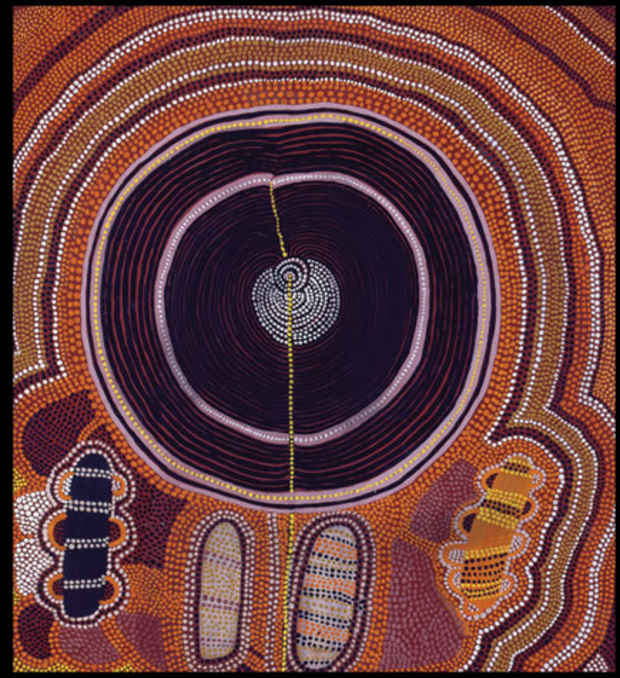 poster for "Icons of the Desert: Early Aboriginal Paintings from Papunya" Exhibition