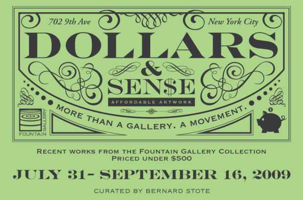 poster for "Dollars & Sen$e: Affordable Artwork" Exhibition