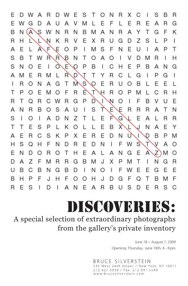 poster for "Discoveries: A Special Selection of Extraordinary Photographs from the Gallery's Private Inventory" Exhibition