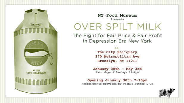 poster for "Over Spilt Milk: The Fight for Fair Price and Fair Profit in Depression Era New York" Exhibition