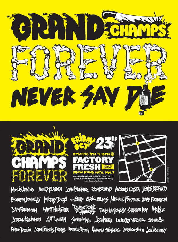 poster for "Grand Champions Forever, Never Say Die" Exhibition