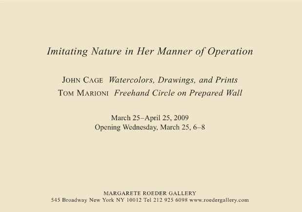 poster for "Imitating Nature in Her Manner of Operation" Exhibition