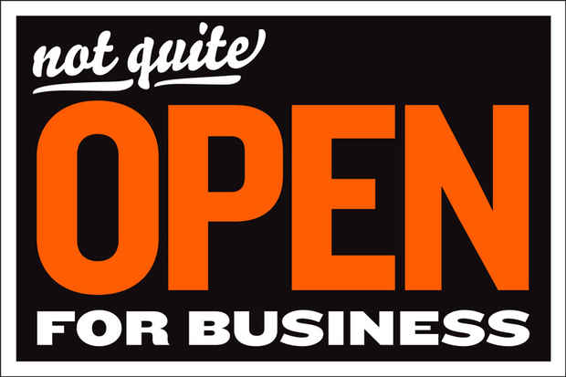 poster for "Not Quite Open for Business" Exhibition