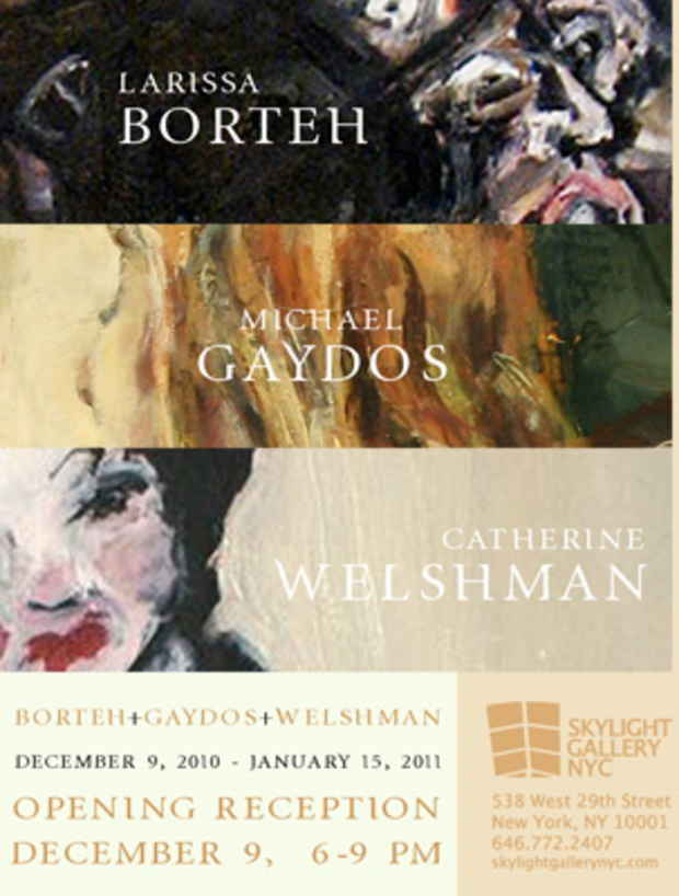 poster for Larissa Borteh, Michael Gaydos and Catherine Welshman Exhibition