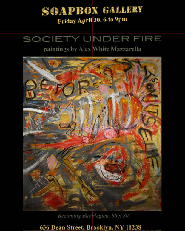 poster for Alex White Mazzarella “Society Under Fire”