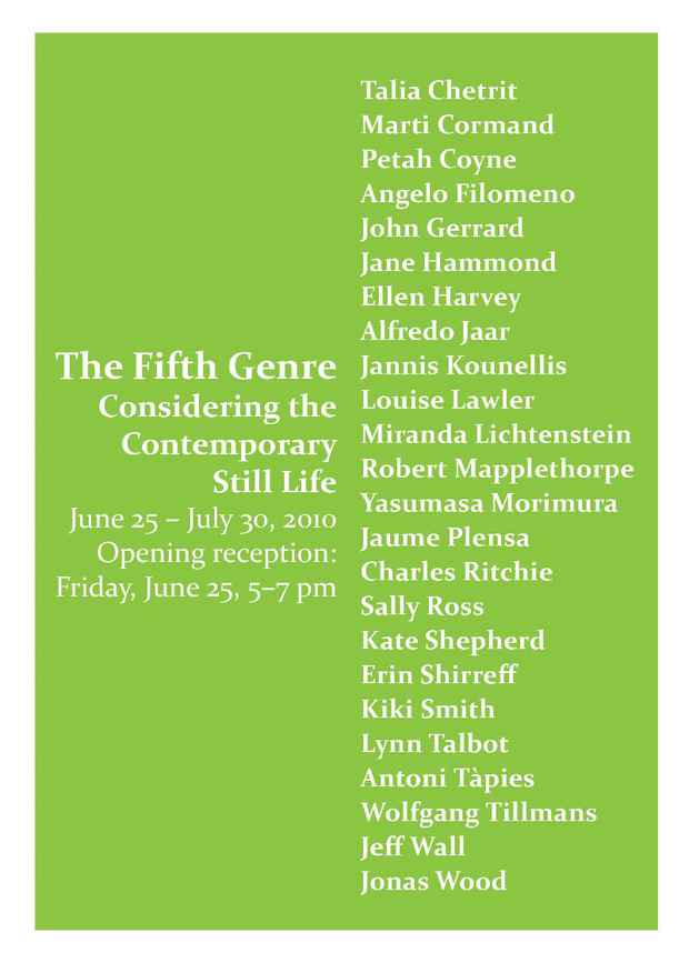 poster for "The Fifth Genre: Considering the Contemporary Still Life" Exhibition