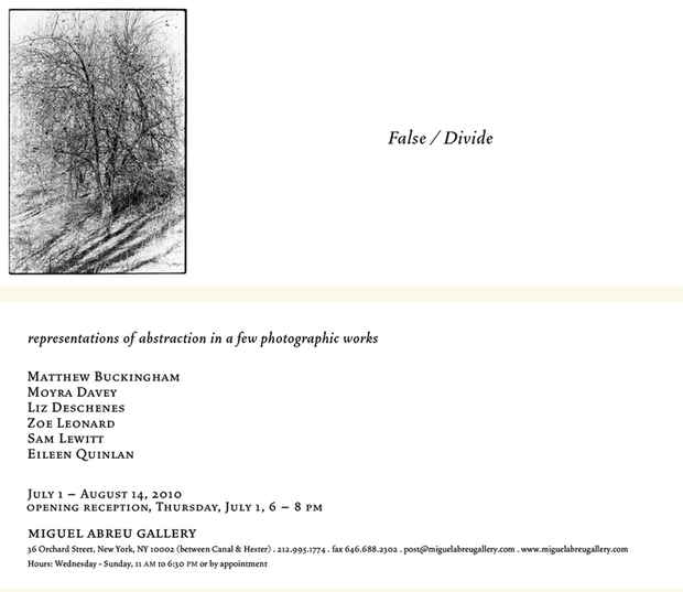 poster for "False/Divide: representations of abstraction in a few photographic works" Exhibition