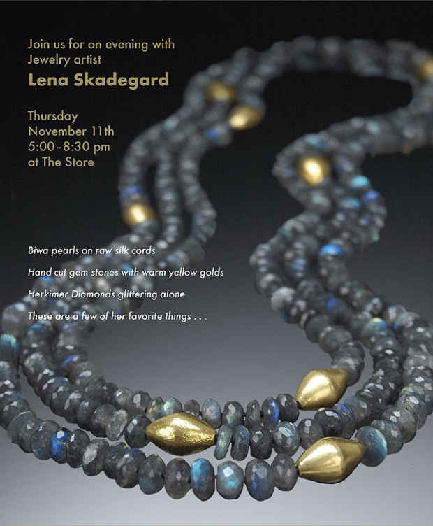 poster for "An Evening with Lena Skadegard" Art Party at The Store