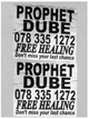 poster for Peter Sutherland "The Prophet Dube"