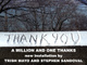 poster for Trish Mayo and Stephen Sandoval "A Million and One Thanks" Exhibition