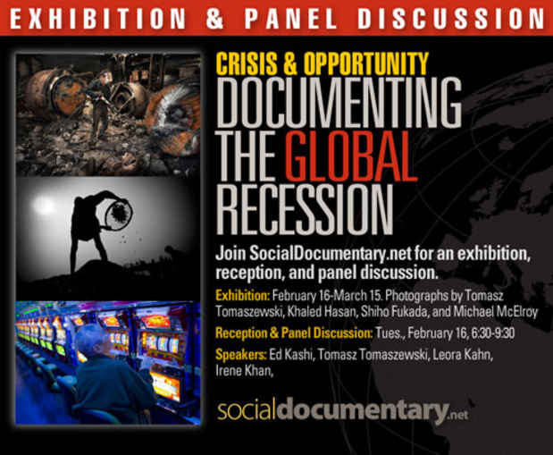 poster for "Crisis & Opportunity: Documenting the Global Recession" Exhibition
