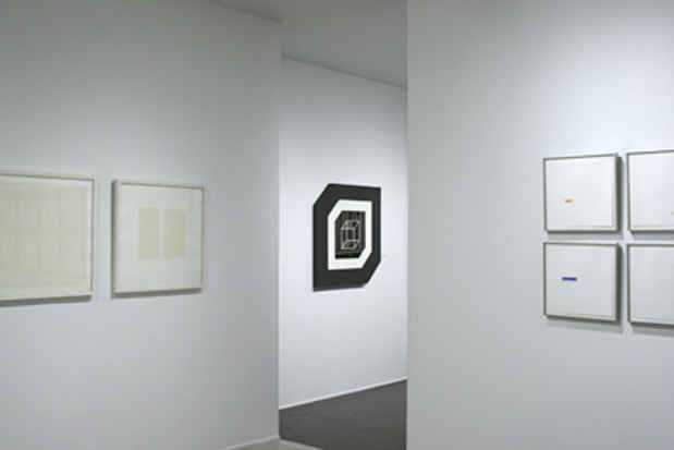 poster for "Minimalism: Prints by Albers, Judd, Reinhardt, Ryman, & Tuttle" Exhibition