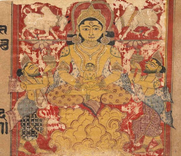 poster for "Peaceful Conquerors: Jain Manuscript Painting" Exhibition