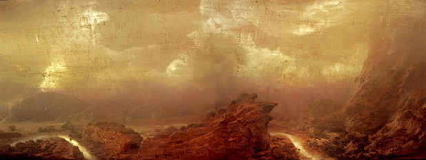 poster for  Kim Keever "Early Man & Missing Landscapes"