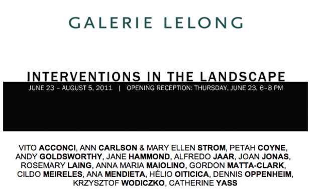 poster for "Interventions in the Landscape" Exhibition
