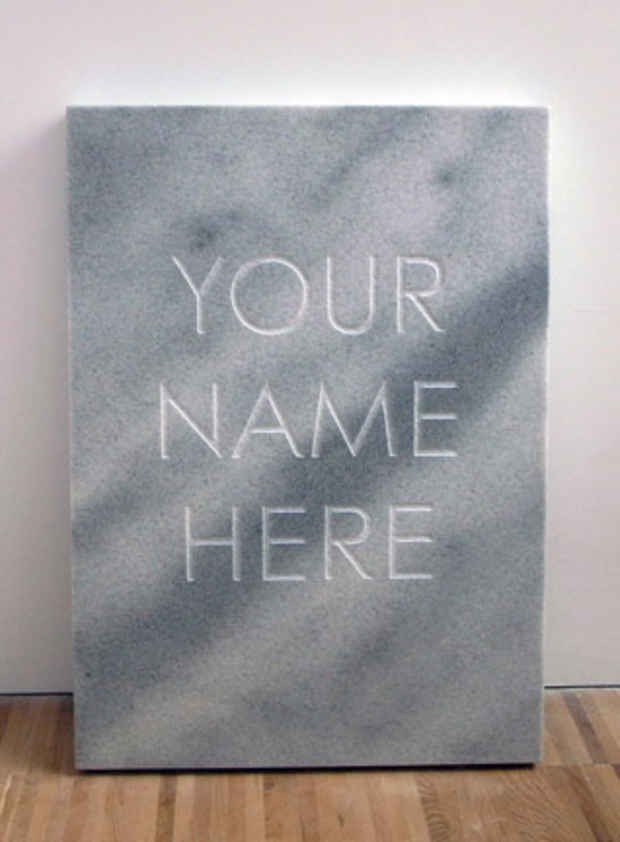 poster for Jonathan Monk "Your Name Here"