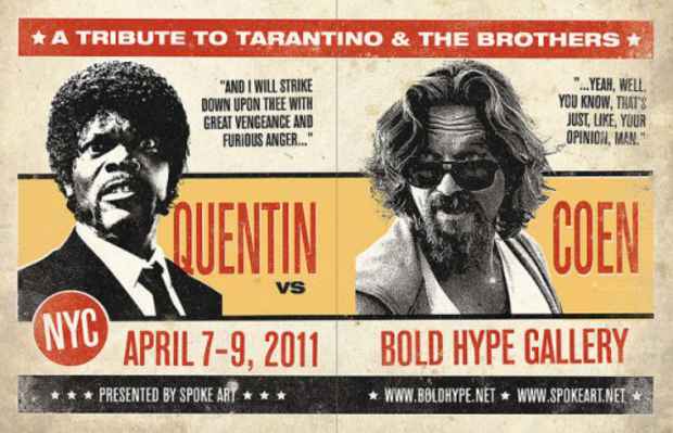 poster for "Spoke Art Presents: Quentin vs Coen" Exhibition