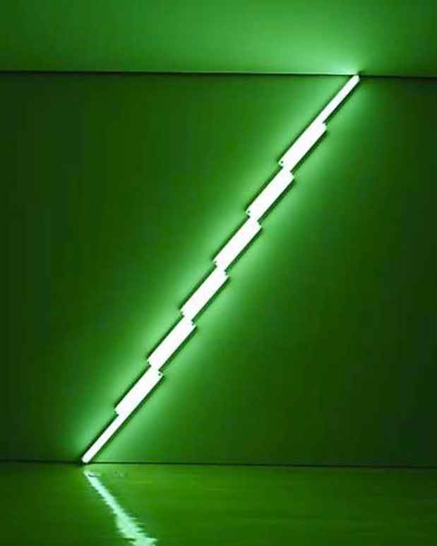 poster for Dan Flavin "Three Works"