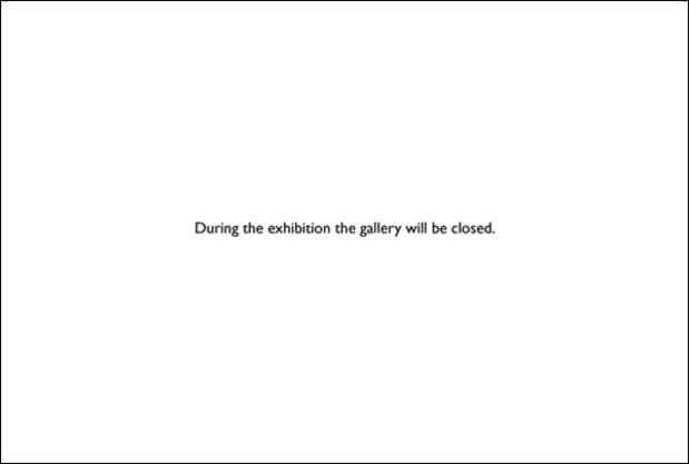 poster for Robert Barry "Closed Gallery Redux"