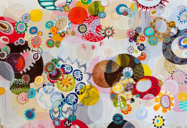 poster for Melinda Hackett "Shape Shifting, Visual Labyrinths"