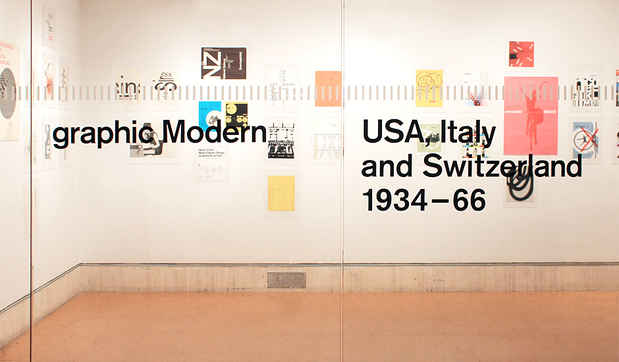 poster for "graphic Modern:  USA, Italy and Switzerland 1934–66" Exhibition
