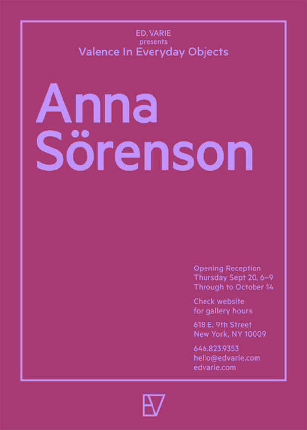poster for Anna Sorenson Exhibition