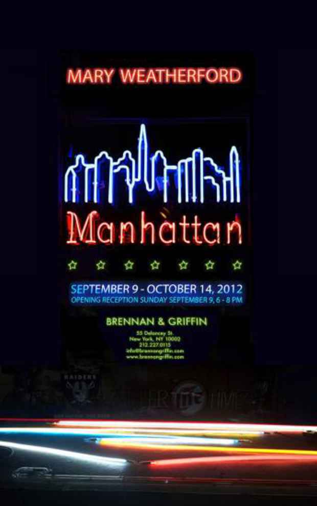 poster for Mary Weatherford "Manhattan"
