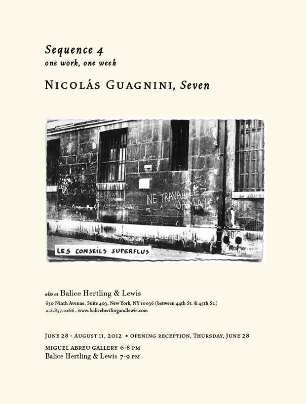 poster for Nicolás Guagnini "Seven"