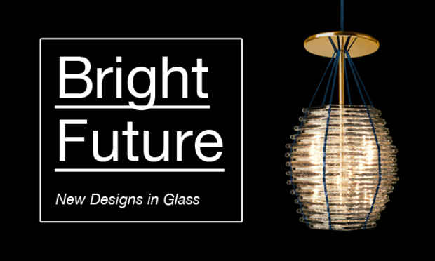 poster for "Bright Future: New Designs in Glass" Exhibition