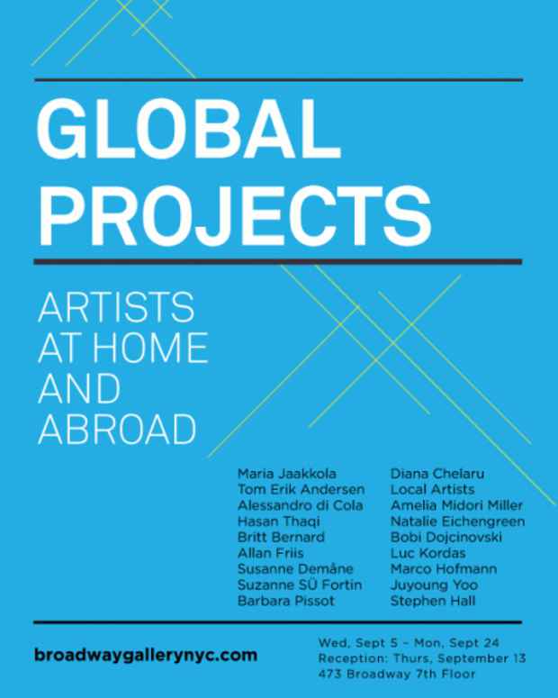 poster for "Global Projects: Artists at Home and Abroad" Exhibition
