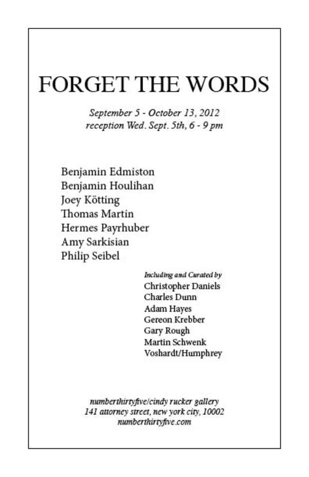 poster for "Forget the words" Exhibition