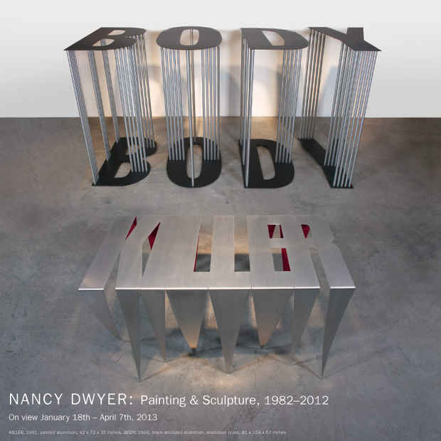 poster for Nancy Dwyer "Paintings & Sculpture, 1982-2012"