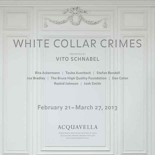 poster for "White Collar Crimes" Exhibition