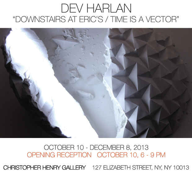 poster for Dev Harlan “Downstairs at Eric’s / Time Is a Vector”