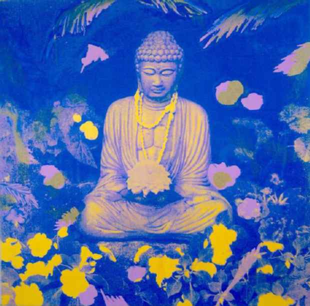 poster for Hedy Klineman “Buddhas In The Garden”