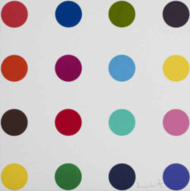 poster for Damien Hirst "Spot Woodcuts"