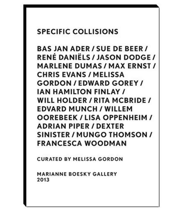 poster for "Specific Collisions" Exhibition