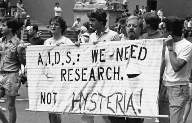 poster for “AIDS in New York: The First Five Years” Exhibition