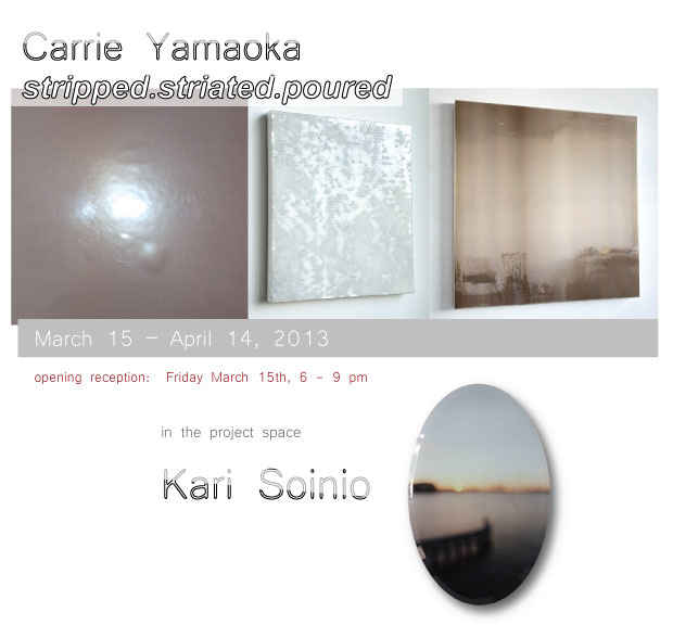 poster for Carrie Yamaoka "stripped.striated.poured"