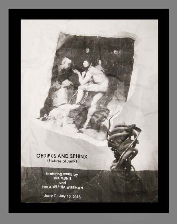 poster for Vik Muniz and the Philadelphia Wireman “OEDIPUS AND SPHINX (Pictures of Junk)”