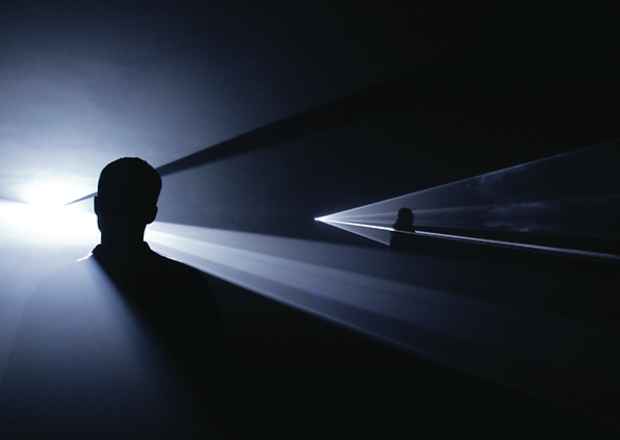 poster for Anthony McCall "Face to Face"